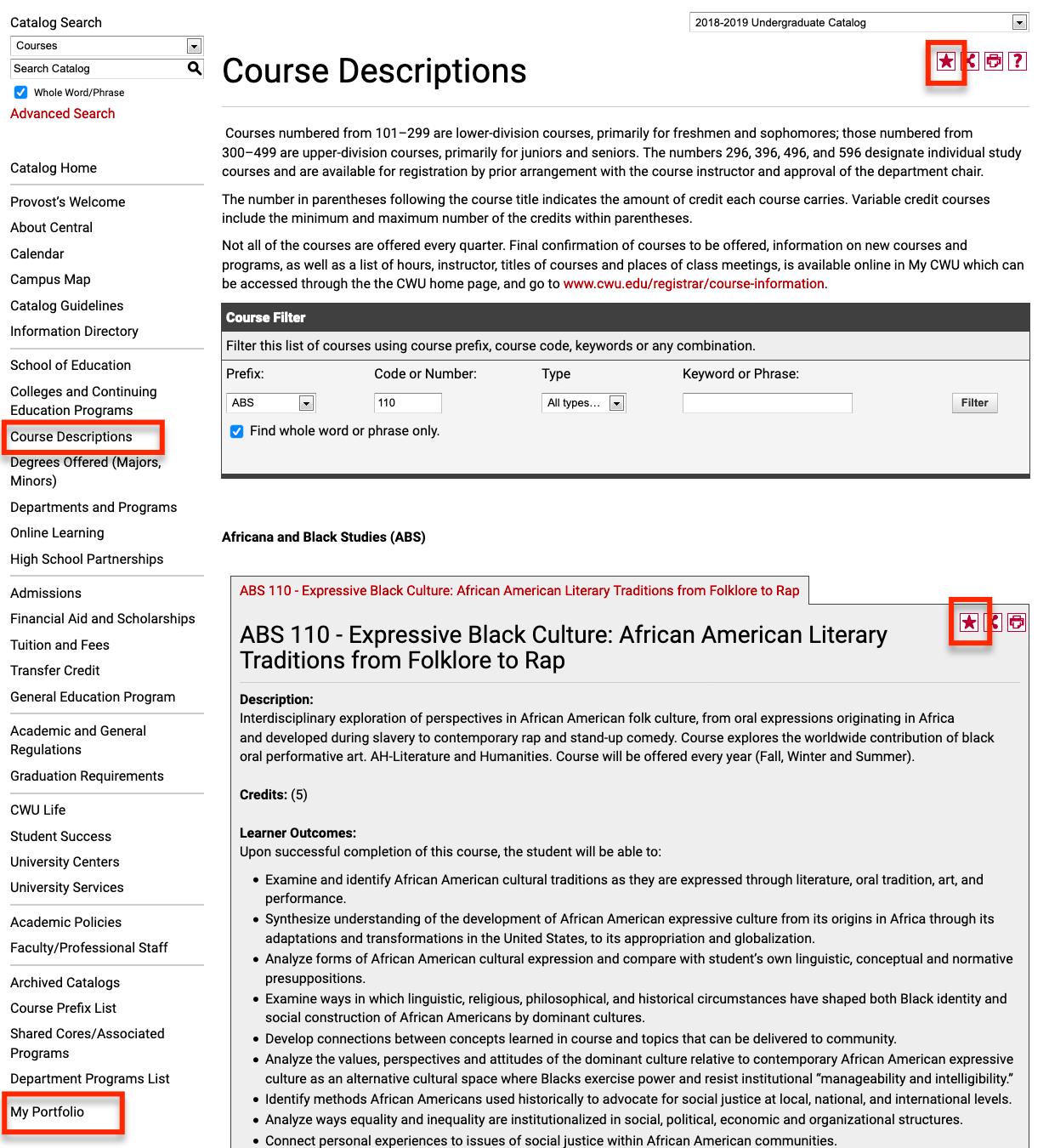 CWU Online Catalog Central Washington University Modern Campus Catalog™